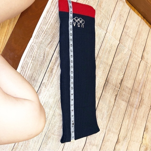 USA Olympics Logo Knit Scarf Blue with Red Trim and White Logo - Picture 4 of 6